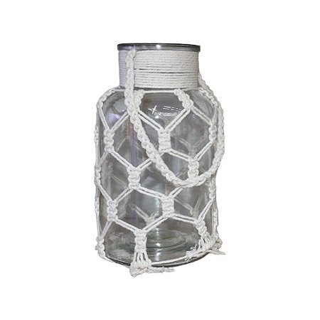 Vaso Ratan Com Corda 25 cm em Vidro TB-59