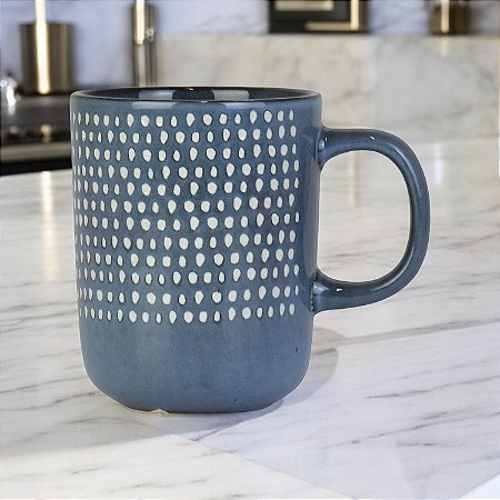 Caneca Pingos Azul em Cerâmica 350 ml TD-95 B