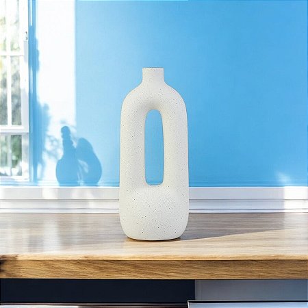 Vaso Garrafa Vazado Branco Médio TA-21