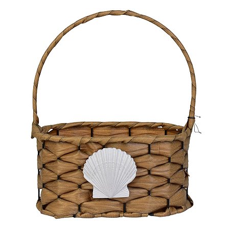 Cesta Trançada Flower Bege TA-39 B