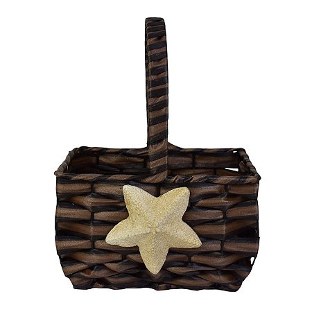 Cesta Trançada Marrom Coração TA-43 A