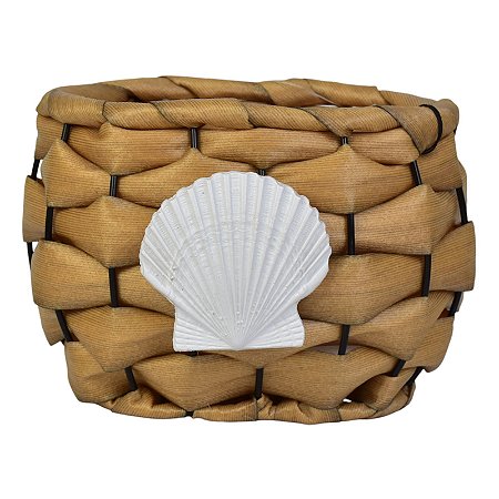 Cesto Redondo Trançado Coração Bege TA-44 B