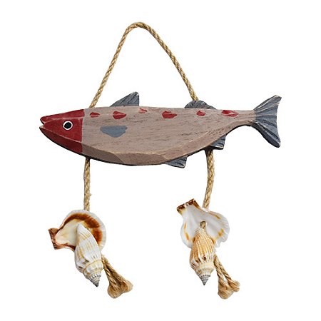 Enfeite Pendente Peixe Azul Com Concha (Sortido) TC-22