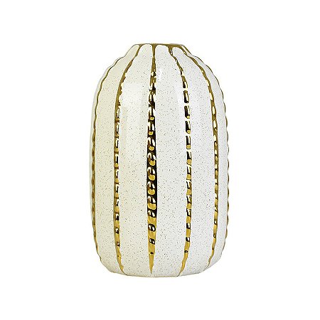 Vaso Branco Linhas Texturizadas Gold TD-10