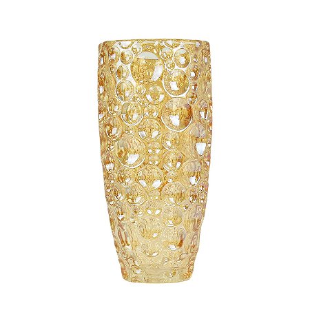 Vaso Fumê Amarelo Circulos TF-31
