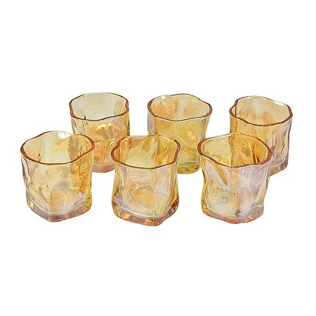 Copo Ondulado Dourado Jogo com 6 250ml TF-92