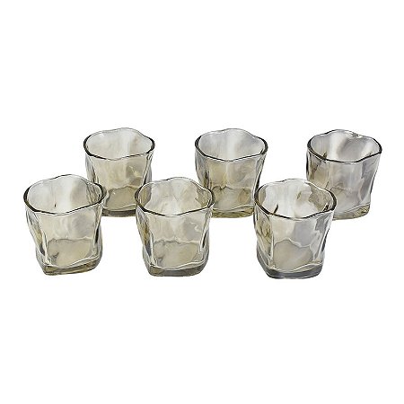 Copo Ondulado Preto Jogo com 6 250ml TF-93