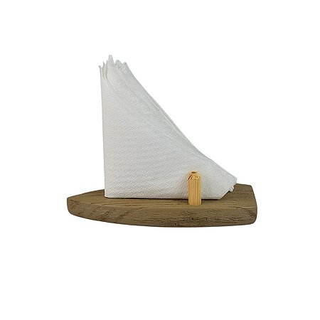 Porta Guardanapos Barco Marrom Resina XN-49 C