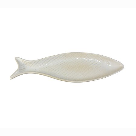 Enfeite de Mesa Peixe G Branco em Cerâmica XO-04A