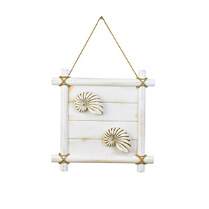Quadro Nautico Quad. Branco Conchas Caracol  XM-20 B