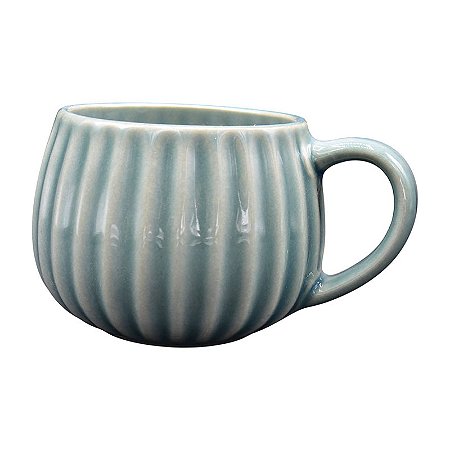 Xícara Arrondada Listras Verticais Azul Claro TI-58E