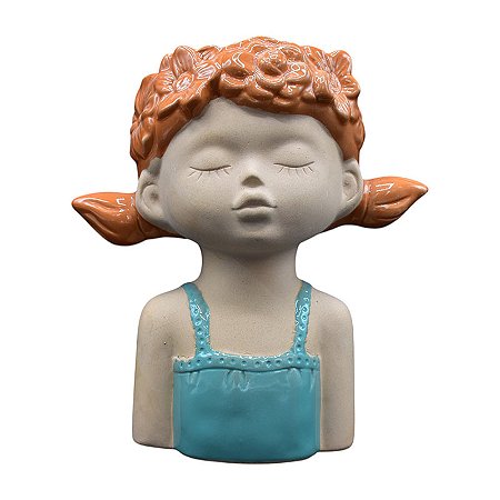 Vaso Meninas Coroa De Flores Olhos Fechados Azul TI-93D