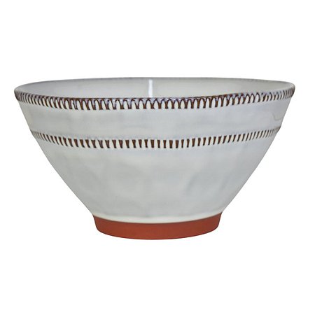 Tigelas De Ceramica Detalhe Em Relevo Branca TK-35A