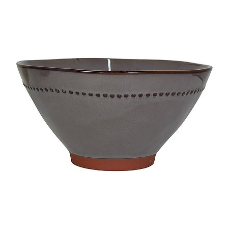 Tigelas De Ceramica Detalhe Em Relevo Cinza TK-35B
