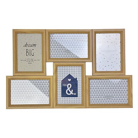 Porta Retrato Mdf Seis Molduras Bege TK-75B