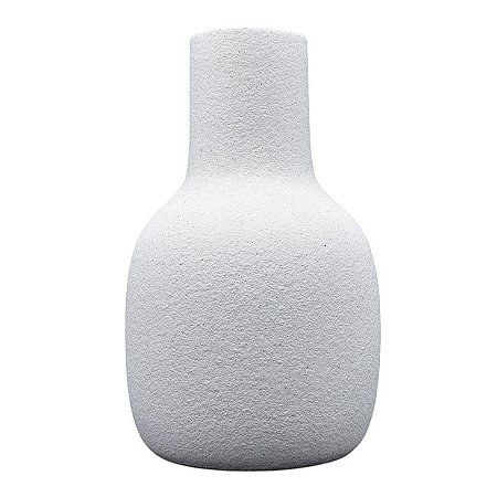 Vaso Em Ceramica Branco Textura Rustica TK-92