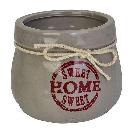 Vaso De Ceramica The Home Cinza M TL-55B