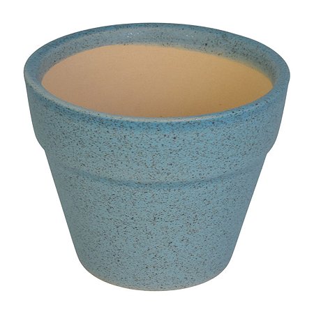 Vaso Ceramica Com Borda Azul TL-56C