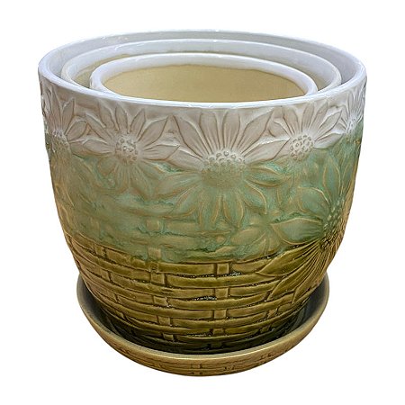 Vaso Com Relevo Conchas E Estrela Do Mar TL-59