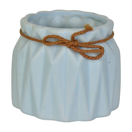 Vaso Com Relevo Laço De Sisal Azul TL-61C