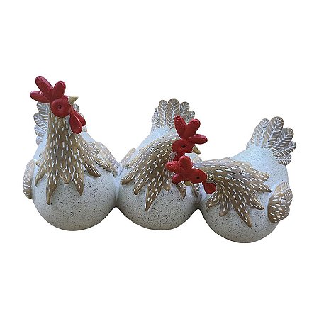 Trio De Galinhas Marrom/Vermelho TL-74
