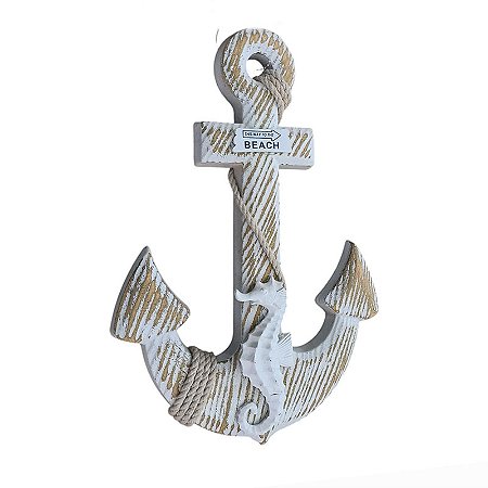 Enfeite Ancora Branca Com Cavalo Marinho TM-30