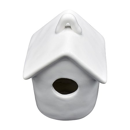 Casa De Passaro Branca Em Ceramica TJ-47