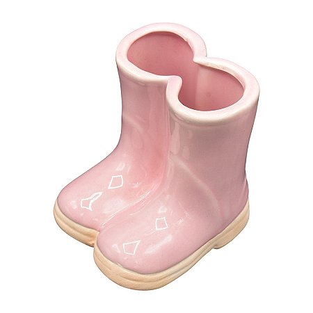 Decoração Em Ceramica Botinhas Pp Rosa TJ-66B