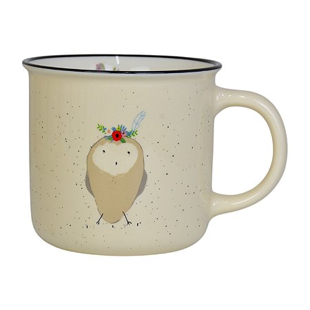 Caneca De Coruja Bege TK-69H