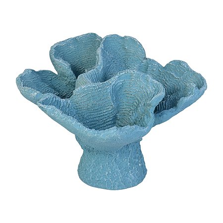 Enfeite De Coral Branco Resina Azul TM-86B