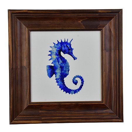 Quadro Cavalo Marinho Azul XQ-06A