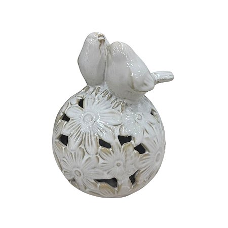 Enfeite Bola Floral com Pássaros SA-49