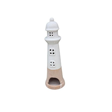 Enfeite Farol Branco em Cerâmica SB-38