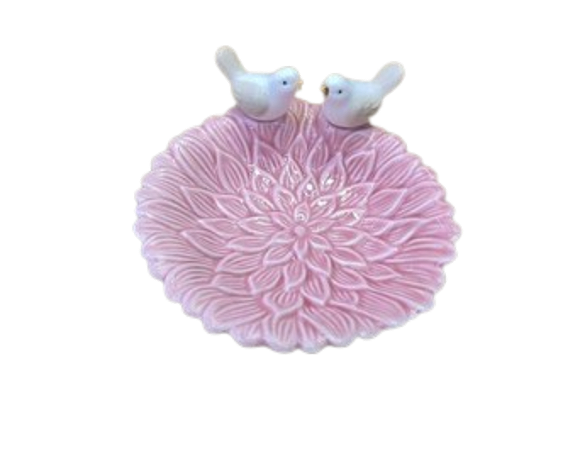 Enfeite Flor Rosa com Pássaros TL-92