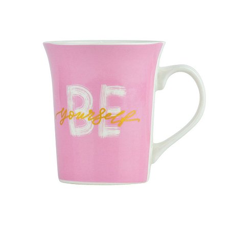 Caneca Rosa Be em Cerâmica 300 ml YM-50 D