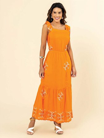 Vestido "Naturalmente eu vou" Bordado