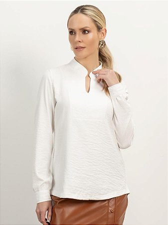 Camisa "Desejos"Manga Longa Gola Padre
