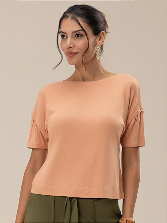Blusa "Sensações" Manga Curta Nervurada