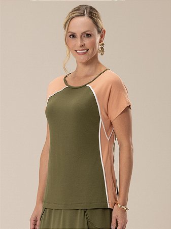 Blusa "Sensações" Japonesa Bloco de Cores