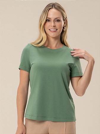 T-Shirt "Harmonia" Algodão Egípcio Decote Redondo