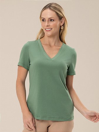 T-Shirt "Harmonia" Algodão Egípcio Decote V