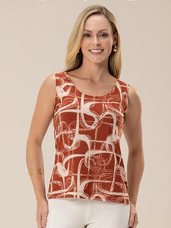 Regata "Simplicidade" Decote U Estampada
