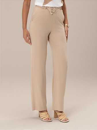 Calça "Tranquilidade" Semi Wide com Fivela