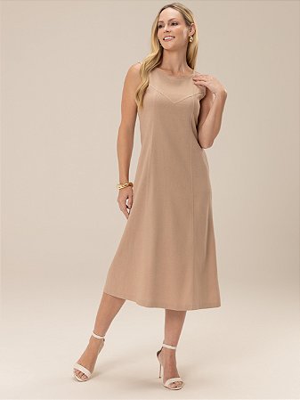 Vestido "Harmonia" Pespontos Destacados