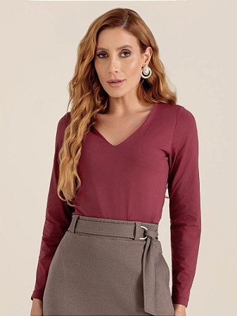 Blusa "Promessas" Manga Longa Decote V