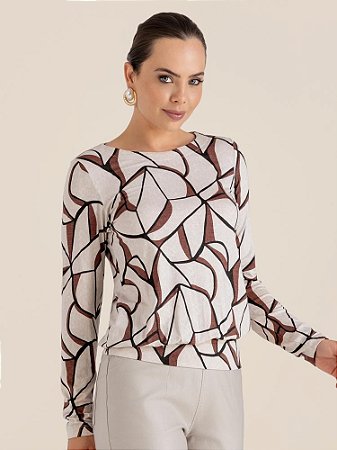 Blusa "Movimento" Manga Longa Blusê