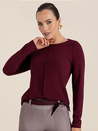 Blusa "Sussurro" Manga Longa Nervura Central