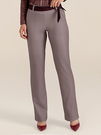 Calça "Sussurro" Reta Malha Premium