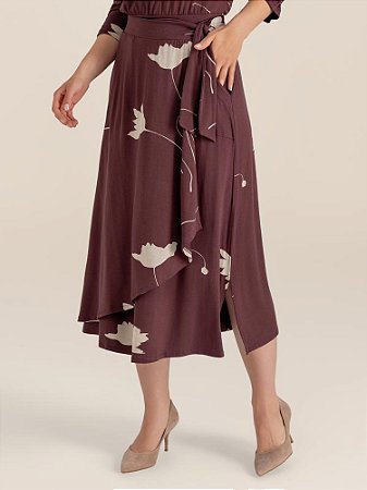 Saia "Sussurro" Midi Transpassada