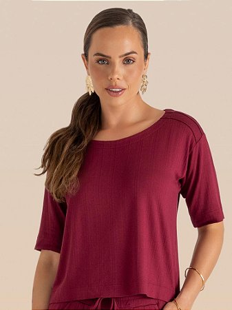 Blusa Cintilar Mc Ombro Nervurado